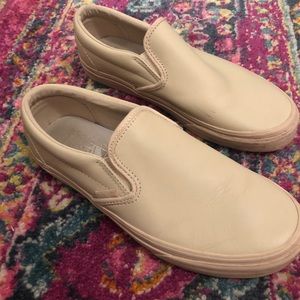 Light pink leather VANS slip on sneakers
